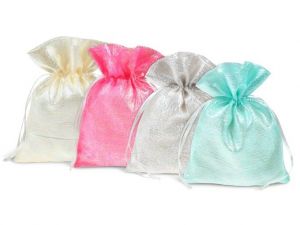 Sáček textil perleť 10x12cm mix barev