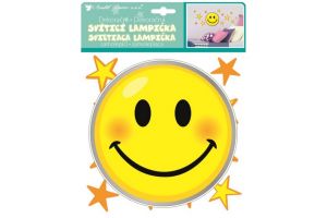 Lampička samolepící svítící LED smajlík 18cm