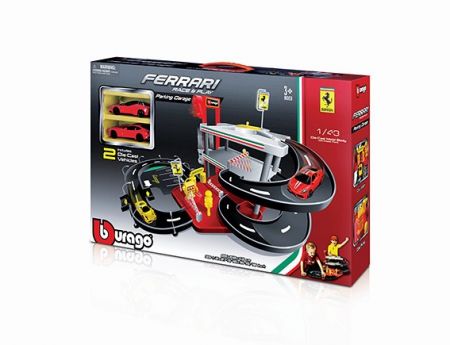 Bburago 1:43 Ferrari Race & Play Parking Garage - 2 autíčka