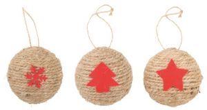 Koule z juty 6 cm na pověšení 