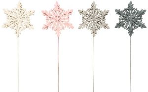 Dřevěná vločka 8 cm + drátek