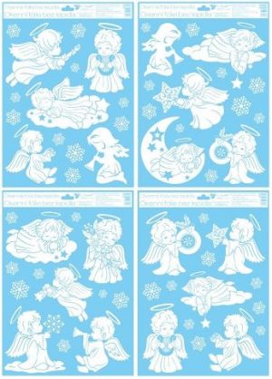 Okenní fólie 42x30 cm, andělé