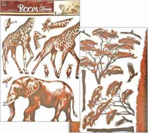 Samolepky na zeď 2 archy 70 x 50 cm, slon