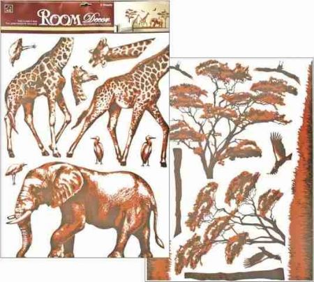 Samolepky na zeď 2 archy 70 x 50 cm, slon