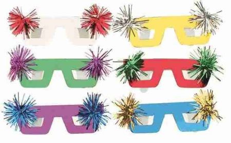 Škraboška 6 ks - brýle se střapečkem