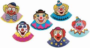 Karnevalový klobouček s klaunem 6 ks v balení