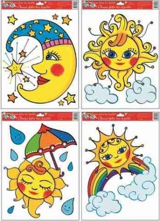 Okenní fólie 4 sluníčka 38x30cm