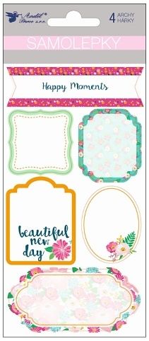 Samolepky popisovací s ražbou 4 archy, 17 x 9 cm 