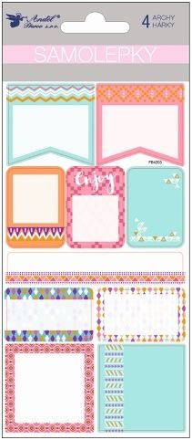 Samolepky popisovací s ražbou 4 archy, 17 x 9 cm