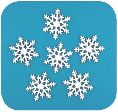 Dřevěné vločky s glitry 6 cm, 6 ks 