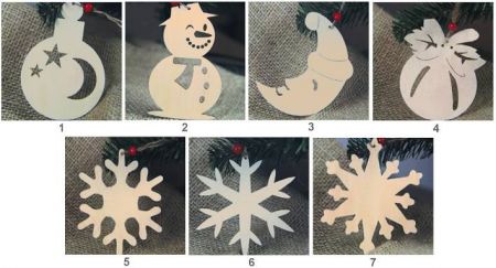 Dřevěné dekorace ze dřeva 2 baňky,10 cm 