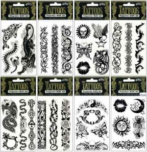 Tetovácí obtisky černé, 21x10cm