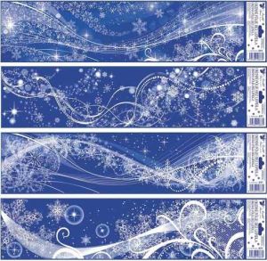 Okenní fólie závěje vloček pruh 59x15cm