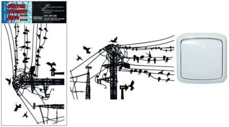Dekorace k vypínači dráty 24x15cm