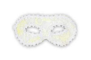 Bílá krajková plesová škraboška plastová