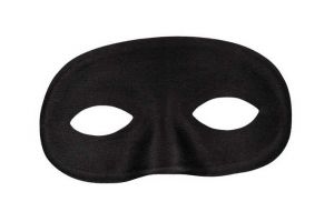 Karnevalová škraboška černá látková