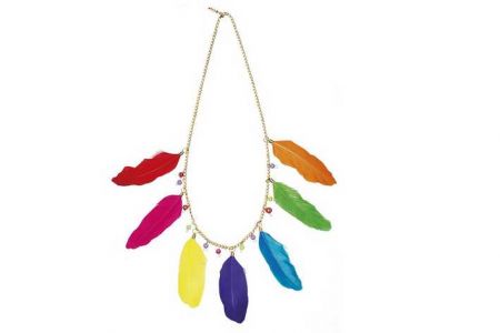 Indiánský náhrdelník s peříčky