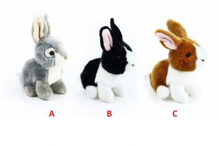 Plyšový králík 3 druhy, 16 cm