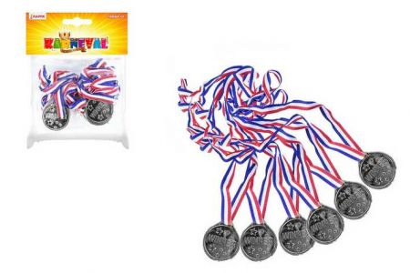 Medaile stříbrné 6ks v sáčku