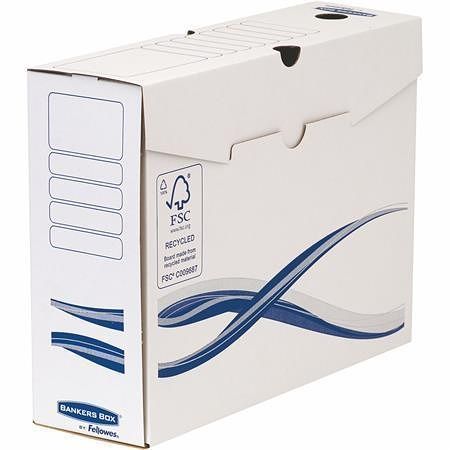 Archivační box "Bankers Box Basic", modro-bílá, A4+, 100 mm, FELLOWES