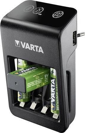 Nabíječka baterií "Plug", AA/AAA/9V, 4xAA 2100 mAh, LCD displej, VARTA