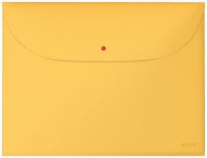 Desky na dokumenty "Cosy", matně žlutá, A4, PP, s drukem, 2 kapsy, LEITZ