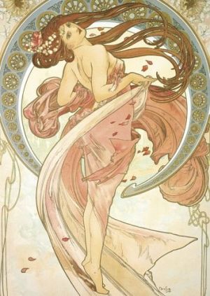 Pohled Alfons Mucha – Dance, krátký 