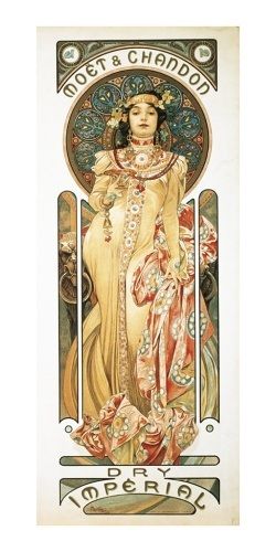 Pohled Alfons Mucha – Moët &amp; Chandon, dlouhý 