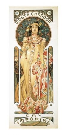 Pohled Alfons Mucha – Moët &amp; Chandon, dlouhý 