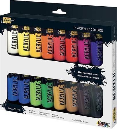 Sada Akrylová barva "SOLO GOYA", 16 barev, 20 ml v tubě, KREUL