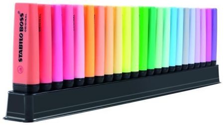 Zvýrazňovače "Boss", sada 23 ks, 2-5 mm, STABILO