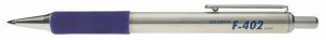 Kuličkové pero "F402", modrá, 0,24 mm, nerezová ocel, modré tělo ZEBRA