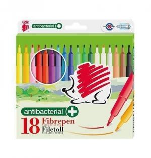 Fixy "Süni 300", 18 barev, 1 mm, antibakteriální, ICO