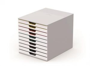 Zásuvkový box "VARICOLOR® 10", světle šedá, plastový, 10 zásuvek, DURABLE