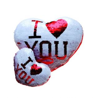 Polštář srdce s flitry 30 cm