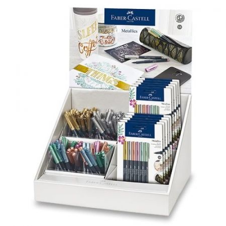 Popisovač Faber-Castell Metallics stojánek, 120 ks