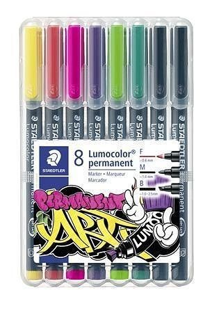 Permanentní popisovače "Lumocolor Permanent ART", 8 ks, STAEDTLER 31-S WP8