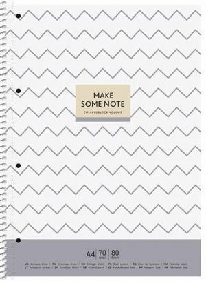 Spirálový sešit "MAKE SOME NOTE", mix motivů, čtverečkovaný, A4+, 80 listů, SHKOLYARYK A4-
