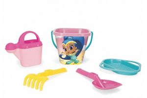 Sada na písek pro dívky 5ks Shimmer&Shine plast v síťce 20x26x20cm 12m+ Wader