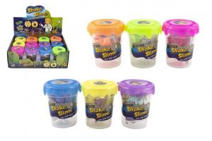 Výroba slizu/hmoty mini sada se třpytkami vědecká hra 6 barev v plastové dóze 5,5x7cm