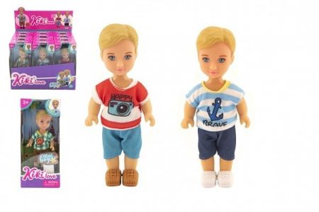 Panenka/Panáček Kiki Anlily kloubová 12cm plast pevné tělo 3 barvy v krabičce 7x16x4cm