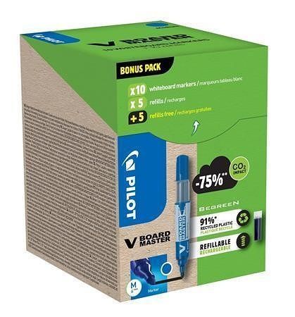 Popisovač na bílou tabuli "V-Board Master" + náplň, modrá, 2,3mm, kuželový hrot, PILOT, WB