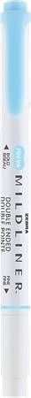 Štětcový fix "Mildliner Fluorescent", modrá, oboustranný, 1,0/3,5 mm, ZEBRA