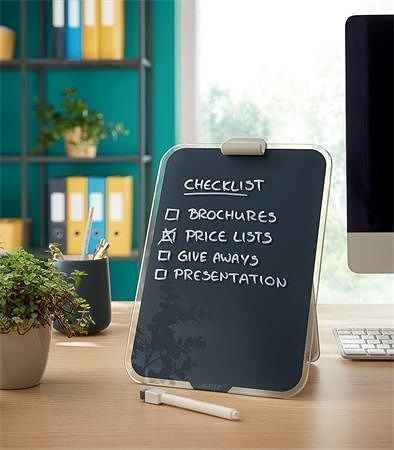 Skleněná tabulka "Cosy", šedá, stolní, LEITZ 39470089