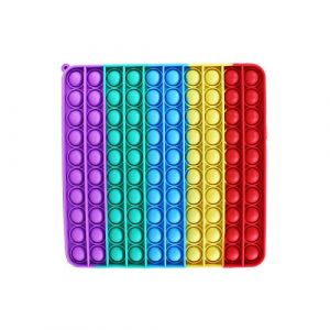 Pop it - praskání bublin - čtverec MEGA duhový