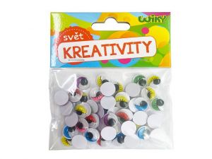 Oči pohyblivé barevné 12mm, 50ks