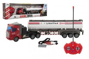 Auto/Kamion RC s cisternou plast 36cm 27mHz na baterie + dobíjecí pack se světlem v krab.