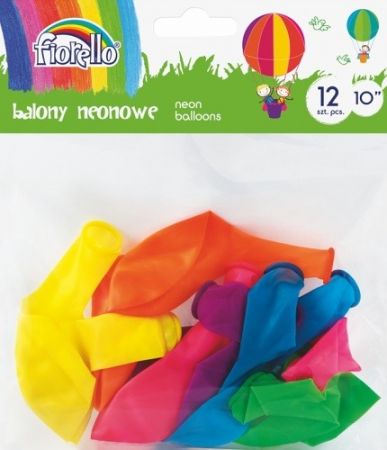 Balónky 12ks Fiorello neon mix 10" 170-2452
