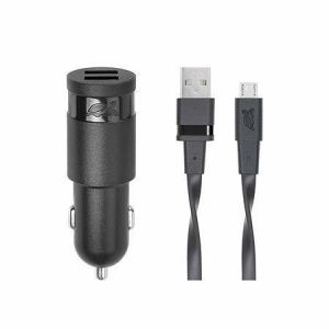 Nabíječka do auta "PS4223", černá, 2 x USB, 3,4A, microUSB kabel, RIVACASE