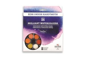 Vodové barvy "Brillant", 24ks, 22,5 mm, KOH-I-NOOR